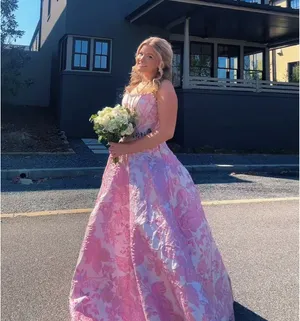 sherri hill floral ball gown thumbnail 2