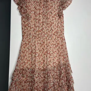 REBECCA TAYLOR Lucia Pink Floral Gold Metallic Dress Size 4 thumbnail 8