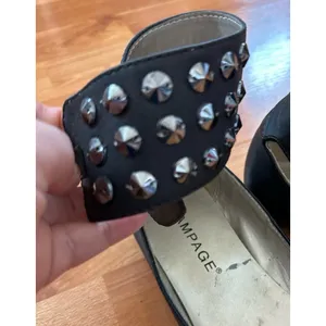 Rampage Mary Jane Ankle Strap Gladiator Ballet Flats‎ with Rhinestones Black thumbnail 7