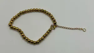 Goldie 18K Solid Yellow Gold Plated Beaded Bracelet Women High Quality 7"-8" Adjustable thumbnail 1