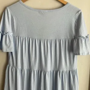 J.Crew Broken-in Jersey Tiered Mini Dress Light Blue thumbnail 11