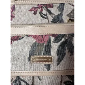 B Collection Floral Tapestry Shoulder Bag Beige Pink Vintage Rose Tote Pocket thumbnail 2