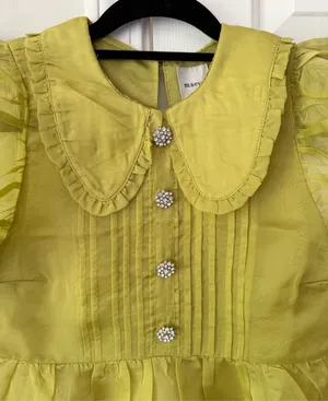 Anthropologie Maeve Peter Pan Collar Sheer Pintuck Babydoll Top, Size XS thumbnail 7