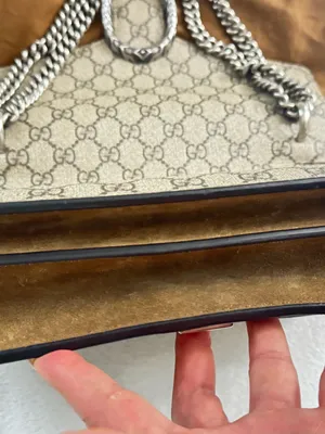 Gucci GG Supreme Shoulder Bag in Beige and Brown with Silver Hardware thumbnail 11