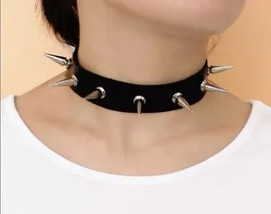 Spike Choker Collar Black New thumbnail 1