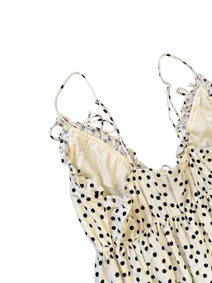 Wild fable Triangle Babydoll Slip Mini Dress Ivory Polka Dots Size XS thumbnail 9
