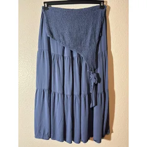 Merokeety Women's Size S One-Shoulder Sleeveless Smocked Midi Dress Blue thumbnail 5