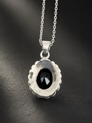 Sterling Silver Art Deco Style Quartz Marcasite Pendant /Sterling Plate Chain thumbnail 4
