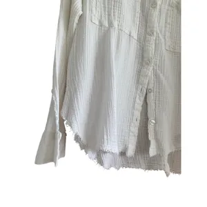 Urban Outfitters Gauzy Button Down Top White Size Medium thumbnail 5