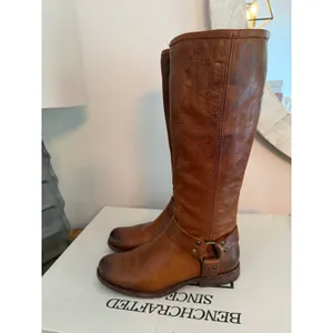 Frye Phillip Harness Tall Cognac Leather riding boots size 7.5 thumbnail 3