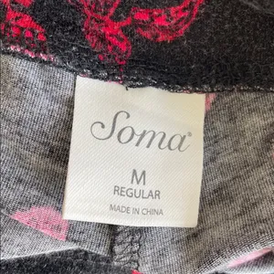 Soma Black and red Floral PJ Pants thumbnail 4