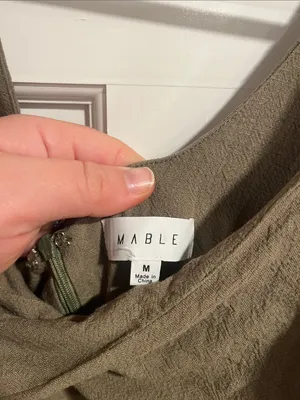 MABLE Cotton Open Front Twist Midi Dress In Olive Size Medium thumbnail 5