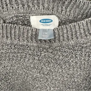 Old Navy Dark Gray Heathered Cozy Shaker-Stitch Pullover Sweater thumbnail 6