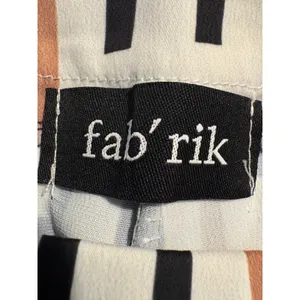 fab'rik Wide Leg Pants White Black Brown Geometric Stripe Designer Chic Small thumbnail 6