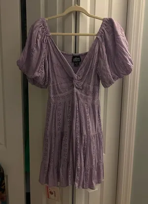 Angie Short Purple Summer Dress thumbnail 1