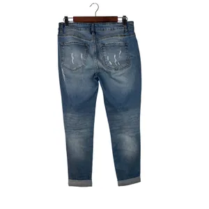 KanCan Size 5/26 Distressed Denim Jeans Cuffed Hem‎ Light Wash Rips Distressed thumbnail 5