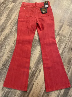NWT Wrangler x Lainey Wilson Bootcut Flare Western Cowgirl Jeans Red W27 x L31 thumbnail 11