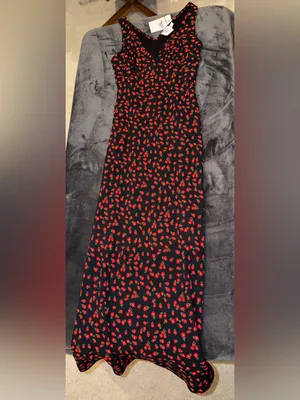 Princess Polly Nellie Maxi Dress Black/Red Floral Size 4 New with tag thumbnail 9