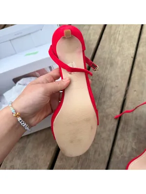 Dream Pairs Red Suede Open-Toe Strap Heels Size 8.5 US New In Box thumbnail 4