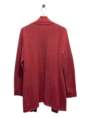 Tahari Patch Pocket Cardigan Sweater Burgundy Size XL Coastal Preppy Minimalist thumbnail 12