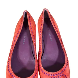 Marc Jacobs Suede Red & Purple Beaded Bow Detail Flats Shoes Women Sz 36 thumbnail 9
