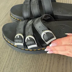 Dr. Martens Women’s Black Leather Buckle Slides thumbnail 6