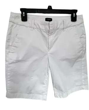 J.Crew Women’s White Cotton Shorts- Classic Straight thumbnail 1