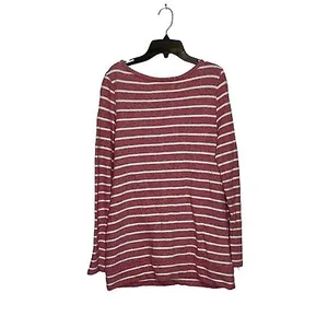 Ann Taylor Loft Womens Sweatshirt Size Medium Red With‎ White Stripes Pockets thumbnail 5