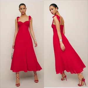 Reformation Nadira Midi Dress Size 6 NWT Poinsettia Red Cocktail Event Party thumbnail 2