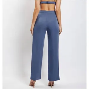 ✨Meshki Saskia Straight Leg Steel Blue Sz Large Trousers✨ thumbnail 3