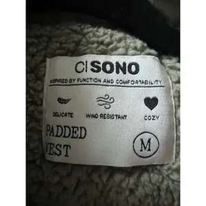 Ci Sono women's sage green padded crop vest gorpcore activewear Size medium thumbnail 6