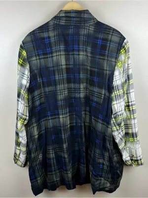 BP + Wildfang Plaid One Button Blazer Blue Size M thumbnail 4