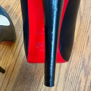 Christian Louboutin Rolando 120 Black Leather Platform Pumps Red Bottoms Heel 37 thumbnail 13