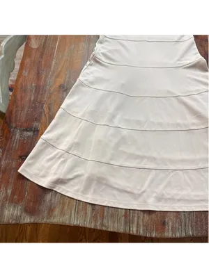 Josie Natori Cream Ivory Fit Flare A-Line Knit Dress XS thumbnail 3