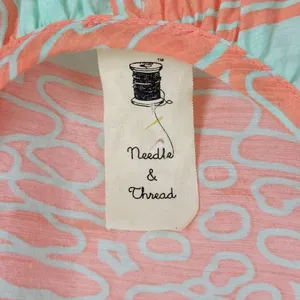 Needle‎ & Thread Women's Orange & Green Shift Dress thumbnail 3