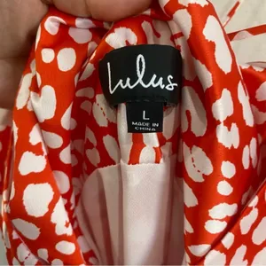 Lulus Calling My Spirit Red Satin Print Midi Slip Dress Cottagecore Size L‎ thumbnail 7
