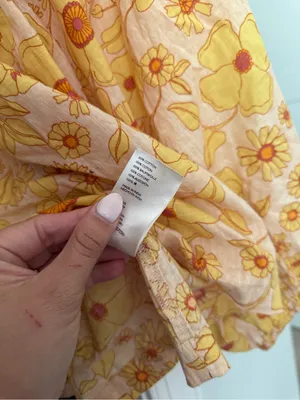 Free People yellow floral off shoulder blouse Miss Daisy Printed Top Ivory Combo thumbnail 4