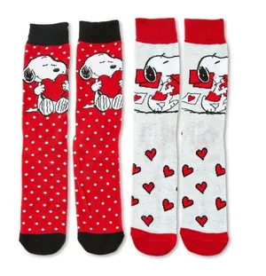 Hallmark Snoopy Peanuts Valentine's Adult 2 Pack Gift Box Socks NWT thumbnail 1