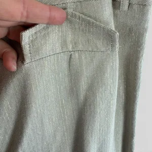 Bill Blass Vintage Womens Beige Gold Metallic Herringbone Wide Leg Dress Pants 6 thumbnail 4