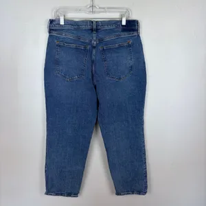 Abercrombie & Fitch The Ankle Straight Jeans Medium Wash‎ Ultra High Rise 32/14S thumbnail 6