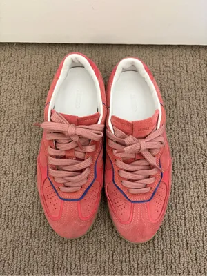 Alohas tb.490 Rife Sneakers in a coral pink suede colorway thumbnail 7