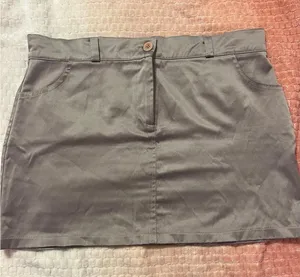 Brazilian Shine Grey mini skirt with pockets thumbnail 1