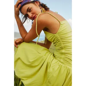 Free People FP Beach Liza Drop-Waist Midi Dress Balloon Apple Green Size XS New thumbnail 7