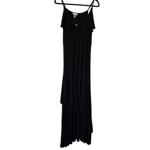 Sofia Jeans by Sofia‎ Vergara Black Ruffle Maxi Dress V-Neck Strap M NEW thumbnail 3