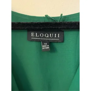 Eloquii Green Flutter Sleeve Midi Occasion Dress 14 thumbnail 2