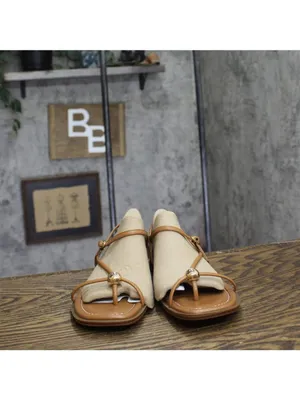 NWT Tommy Hilfiger Womens Taras Strappy Flats Sandals Medium Natural Brown 7.5M thumbnail 8