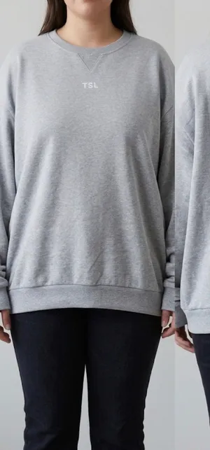 TSL (The Self Love) Collection HeatherGrey Embroidered Crewneck Sweatshirt Sz XL thumbnail 1