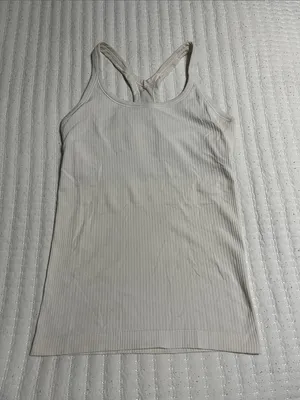 lululemon athletica Cream Ribbed Racerback Tank Top thumbnail 1