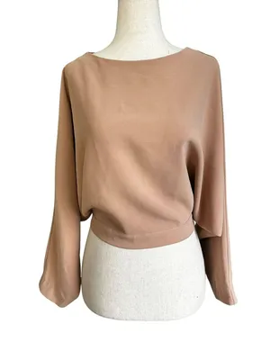 Windsor Pinkish Brown Open Back Tie Bow Blouse Women's Size Medium | 36-34 thumbnail 1