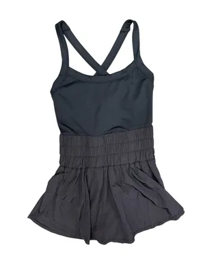 Free People FP Movement Way Home Sleeveless Cross Back Skortsie Black XS thumbnail 4